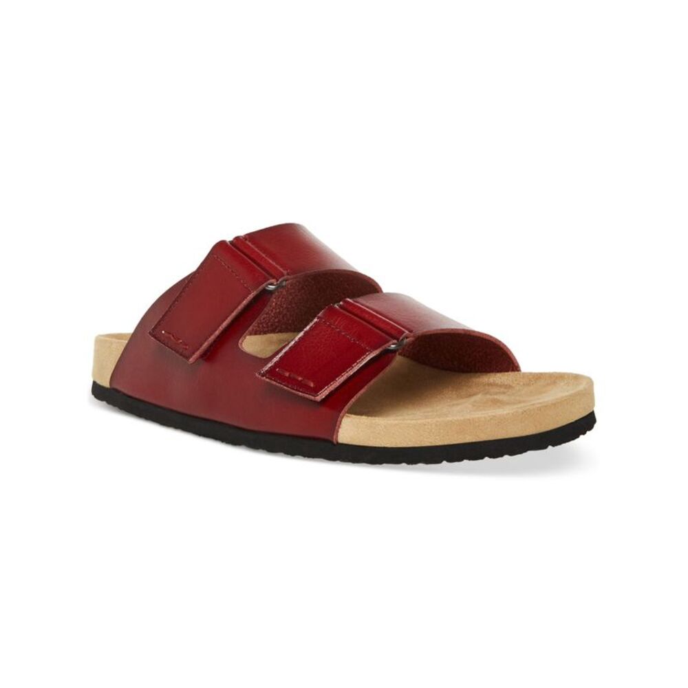 MADDEN Mens Maroon Double Straps Footbed Tisson Round Toe Sandals Shoes 13